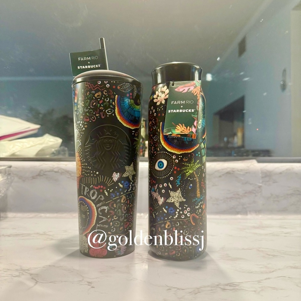 Brand New Starbucks FARM Rio Summer 2025 Matching Set Cup & Water Bottle